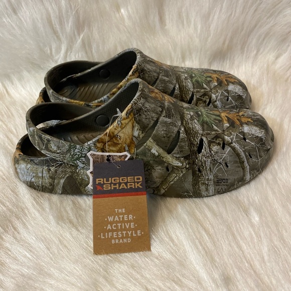 Rugged Shark RealTree Clogs Boys‎ Size 5 Camo Slip On Shoes Camouflage Sandals - Picture 1 of 7